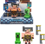 Action Figure 2-Pack Creeper vs Piglin Bruiser - Minecraft Legends