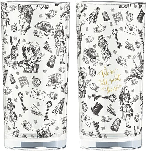 Alice in Wonderland Glass 330 ml Set of 2 - V&A