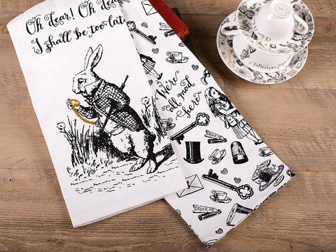 Alice in Wonderland Set of 2 Tea Towel - V&A