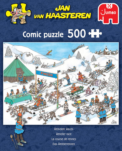 Comic Puzzle Reindeer Races 500 pieces - Jan van Haasteren