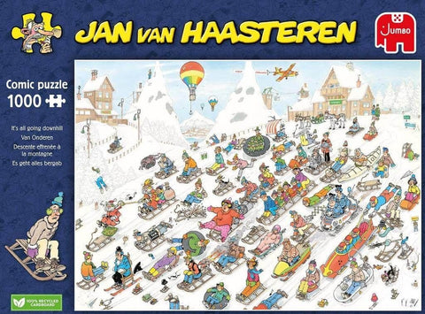 Comic Puzzle It's All Going Downhill 1000 pieces - Jan van Haasteren