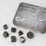 Blackfire Dice - Metal Dice Set - Antique Silver (7 Dice)