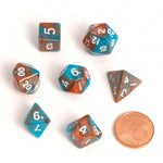 Blackfire Dice - Fairy Dice RPG Set - Orange and  Blue (7 Dice)