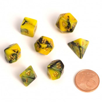Blackfire Dice - Fairy Dice RPG Set - Marbled Black (7 Dice)