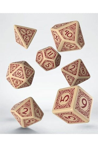 Viking Dice Set beige & burgundy (7)