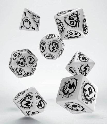 Dragons Dice Set 7 white & black