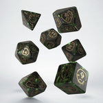 Dragons Dice Set Bottle Green & Gold  (7)